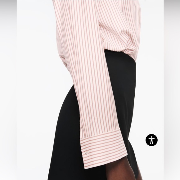 Zara pin-striped white and pink button-down shirt size M - Picture 3 of 10